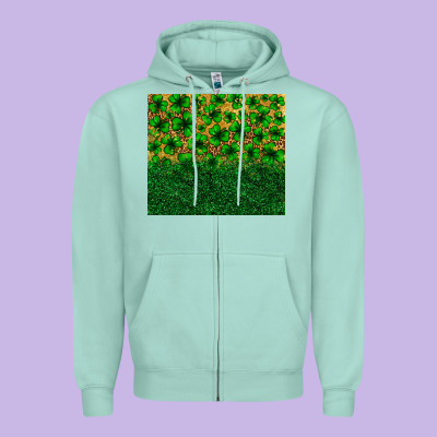 St. Patrick's Day Shamrock Leopard  Tumbler Zipper Hoodie Designed By Neo Western