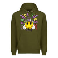 Army Green mardi gras vibes Premium Hoodie - MaliasSmallBusiness