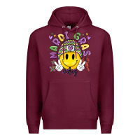 Burgundy mardi gras vibes Premium Hoodie - MaliasSmallBusiness