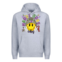 Heather Grey mardi gras vibes Premium Hoodie - MaliasSmallBusiness