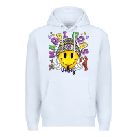 White mardi gras vibes Premium Hoodie - MaliasSmallBusiness