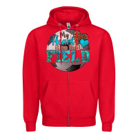Red my heart is on that field soccer Zipper Hoodie - HRA Design Shop