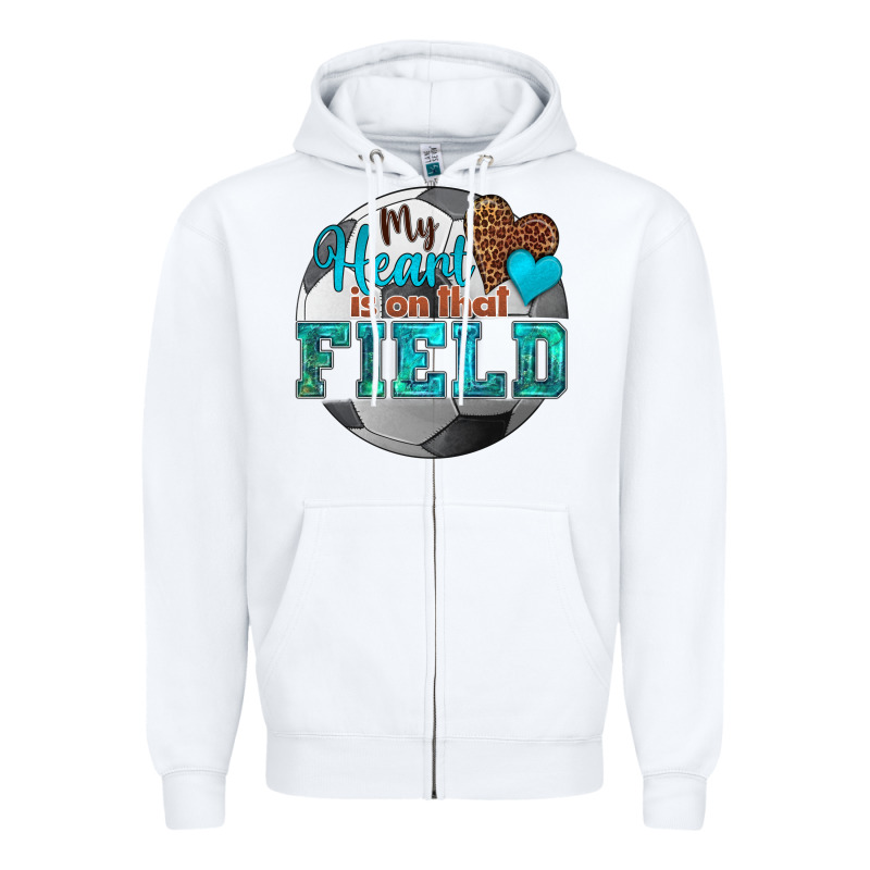 My Heart Is On That Field Soccer Zipper Hoodie by HRA Design Shop | Teevron
