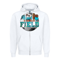 White my heart is on that field soccer Zipper Hoodie - HRA Design Shop