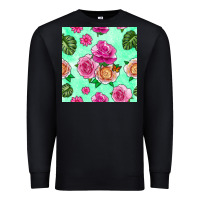 Black floral background Premium Sweatshirt - BundleAndBundleShop