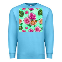 Ocean Blue floral background Premium Sweatshirt - BundleAndBundleShop