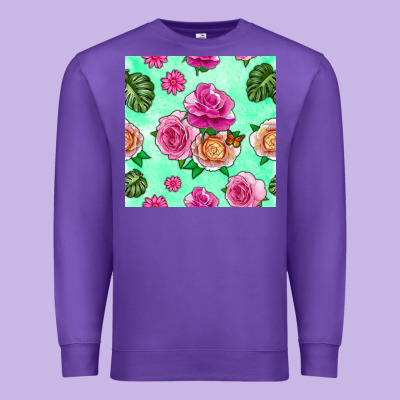 Floral Background Premium Sweatshirt Designed By Bundleandbundleshop
