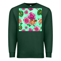 Sports Green floral background Premium Sweatshirt - BundleAndBundleShop