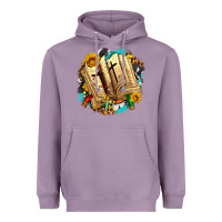 Lavender cross with bible and sunflowers Heavyweight Hoodie - AdoDesignShop