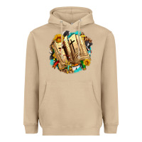 Mushroom cross with bible and sunflowers Heavyweight Hoodie - AdoDesignShop