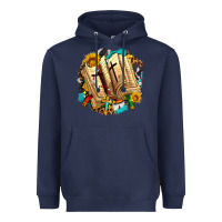 Navy cross with bible and sunflowers Heavyweight Hoodie - AdoDesignShop