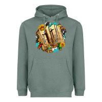 Sage cross with bible and sunflowers Heavyweight Hoodie - AdoDesignShop