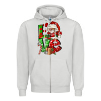 Dove Grey love gnomes Zipper Hoodie - FaDigitalArtStudio