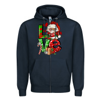 Navy love gnomes Zipper Hoodie - FaDigitalArtStudio