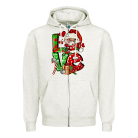 Oatmeal Heather love gnomes Zipper Hoodie - FaDigitalArtStudio