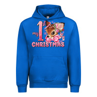 Cobalt my first christmas pink reindeer Urban Hoodie - MaliasSmallBusiness