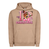 Pigment Burro my first christmas pink reindeer Urban Hoodie - MaliasSmallBusiness