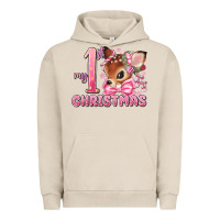 Pigment French Oak my first christmas pink reindeer Urban Hoodie - MaliasSmallBusiness