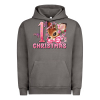 Pigment Tornado my first christmas pink reindeer Urban Hoodie - MaliasSmallBusiness