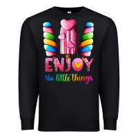 Black enjoy the little things Premium Sweatshirt - AdoDesignShop