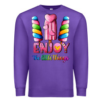 Purple enjoy the little things Premium Sweatshirt - AdoDesignShop
