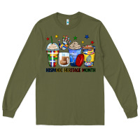Army Green hispanic heritage month coffee cups Long Sleeve Tee - Zillion Design Studio