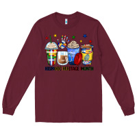 Burgundy hispanic heritage month coffee cups Long Sleeve Tee - Zillion Design Studio