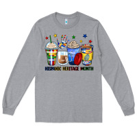 Heather Grey hispanic heritage month coffee cups Long Sleeve Tee - Zillion Design Studio