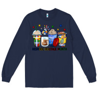Navy hispanic heritage month coffee cups Long Sleeve Tee - Zillion Design Studio