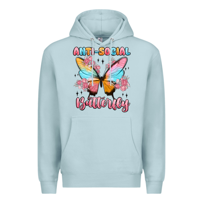 Anti Social Butterfly Premium Hoodie by MaliasSmallBusiness | Teevron