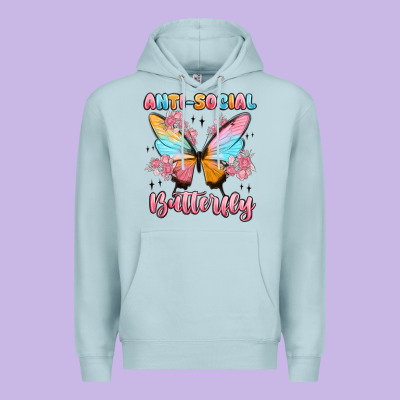 Anti Social Butterfly Premium Hoodie Designed By Maliassmallbusiness