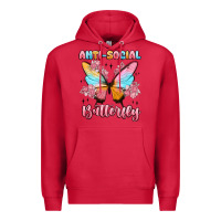 Cardinal anti social butterfly Premium Hoodie - MaliasSmallBusiness