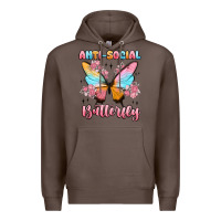 Coffee anti social butterfly Premium Hoodie - MaliasSmallBusiness