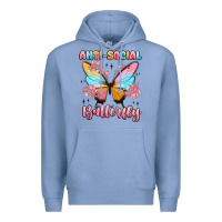 Colony Blue anti social butterfly Premium Hoodie - MaliasSmallBusiness