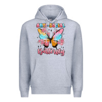 Heather Grey anti social butterfly Premium Hoodie - MaliasSmallBusiness