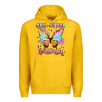 Lemon anti social butterfly Premium Hoodie - MaliasSmallBusiness