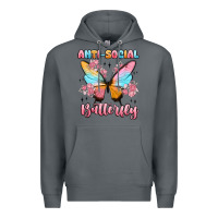Rock anti social butterfly Premium Hoodie - MaliasSmallBusiness