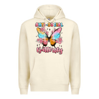 Sandshell anti social butterfly Premium Hoodie - MaliasSmallBusiness