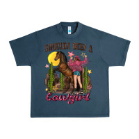 Midnight Navy shoulda been a cowgirl bucking horse Urban Heavy Tee - texasbilliewilder