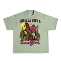 Oil Green shoulda been a cowgirl bucking horse Urban Heavy Tee - texasbilliewilder