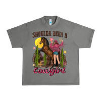 Tornado shoulda been a cowgirl bucking horse Urban Heavy Tee - texasbilliewilder