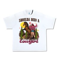 White shoulda been a cowgirl bucking horse Urban Heavy Tee - texasbilliewilder