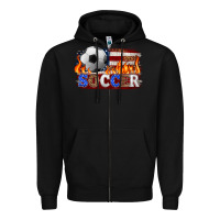 Black western american flag soccer Zipper Hoodie - HRA Design Shop