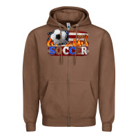 Chestnut western american flag soccer Zipper Hoodie - HRA Design Shop