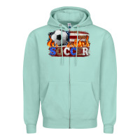 Seafoam western american flag soccer Zipper Hoodie - HRA Design Shop