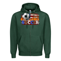Sports Green western american flag soccer Zipper Hoodie - HRA Design Shop