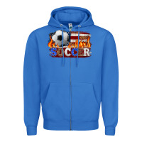 True Royal western american flag soccer Zipper Hoodie - HRA Design Shop