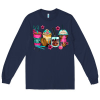 Navy hairstylist coffee cups Long Sleeve Tee - Zillion Design Studio