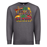 Charcoal Heather cinco de mayo with pepper and sombrero Premium Sweatshirt - Artiststas