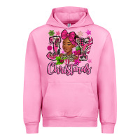 Fuchsia Pink pink christmas joy black woman Urban Hoodie - MaliasSmallBusiness